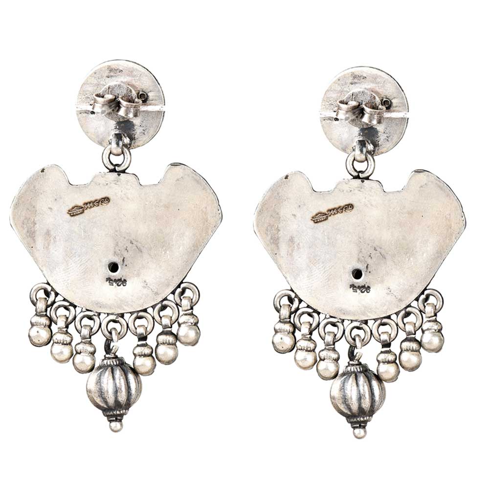 Handmade Peacock Earrings 92.5 Sterling Silver