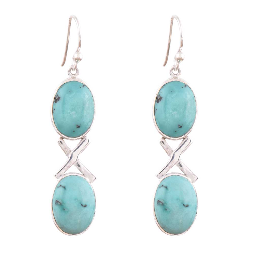 Stylish representation of Turquoise Dangle Earrings conveying elegance and grace.