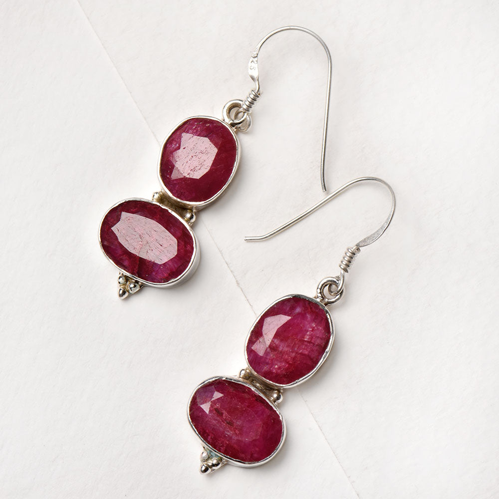 Handmade oval earrings fashioned in 92.5 Sterling Silver