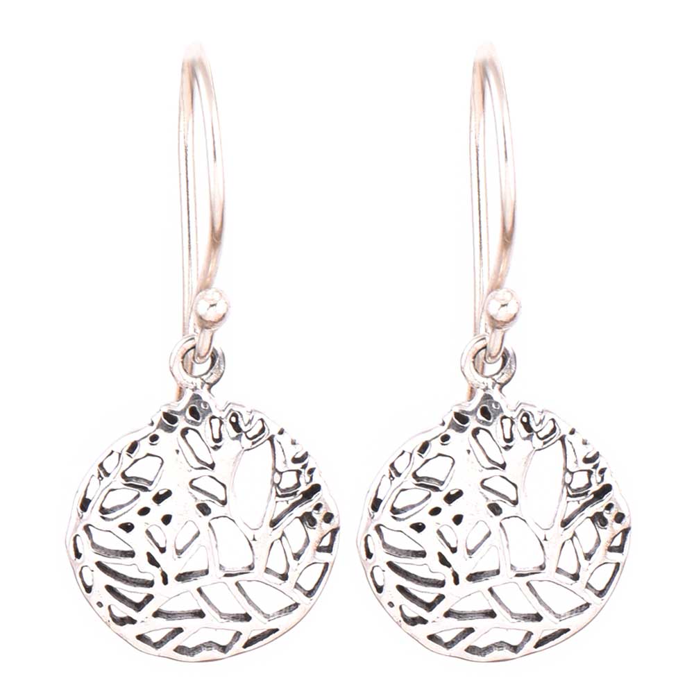 Back view highlighting smooth finish of Reet drop earrings