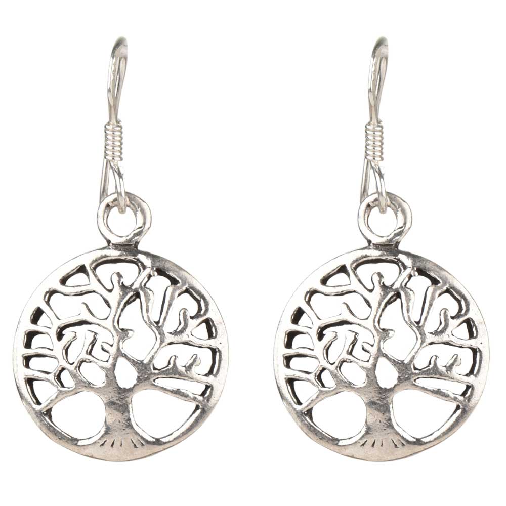 Detailed view of the clasp and back of the Tree Of Life Dangle Earrings earrings.
