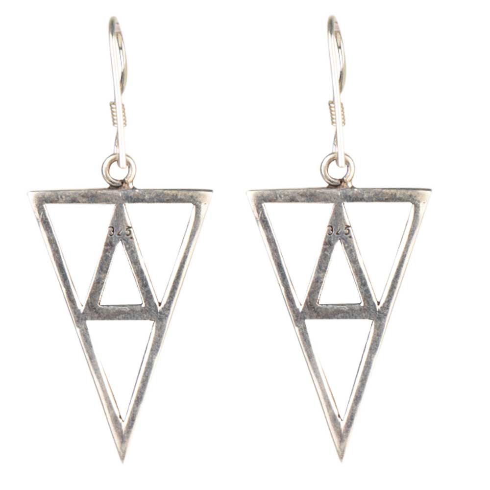 Detailed view of the clasp and back of the Triangle Earrings earrings.