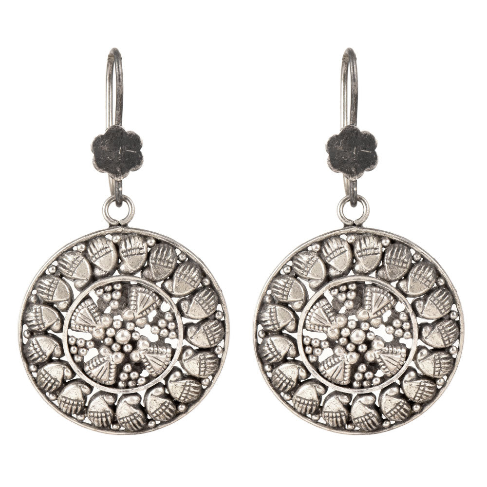 Handmade Round Drop Earrings 92.5 Sterling Silver