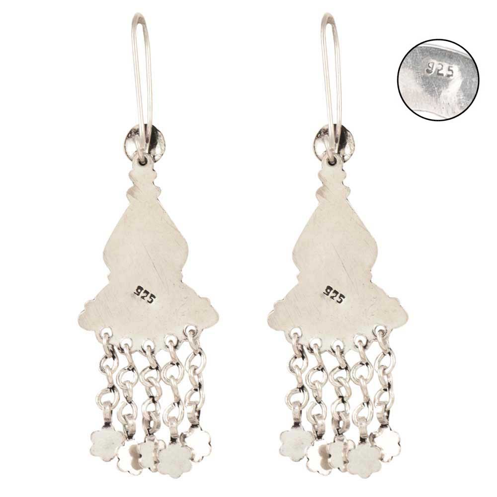 Detailed view of the clasp and back of the Pink Tourmaline Dangle Earrings earrings.