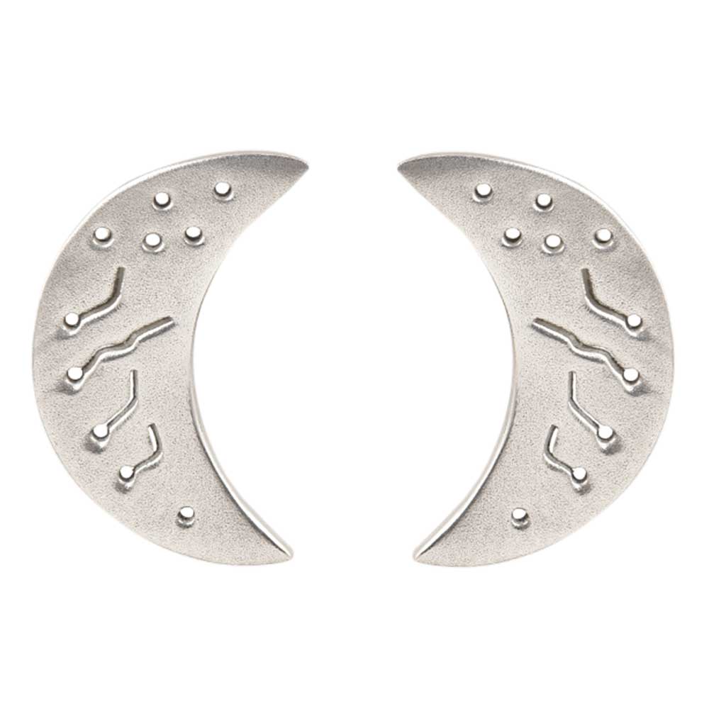 Detailed view of the clasp and back of the Moon Stud Earrings earrings.