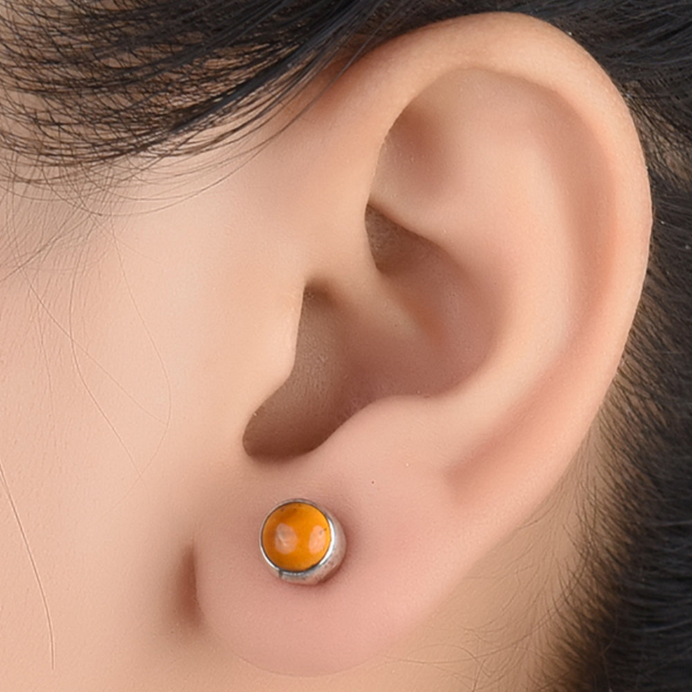 Pair of Agate Stud Earrings displayed on a neutral background for a clear view.