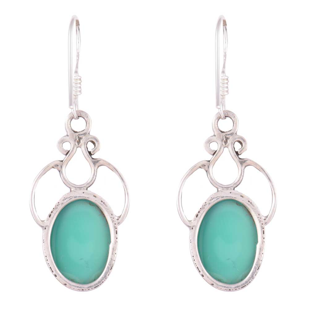 Pair of Agate Teardrop Dangle Earrings displayed on a neutral background for a clear view.