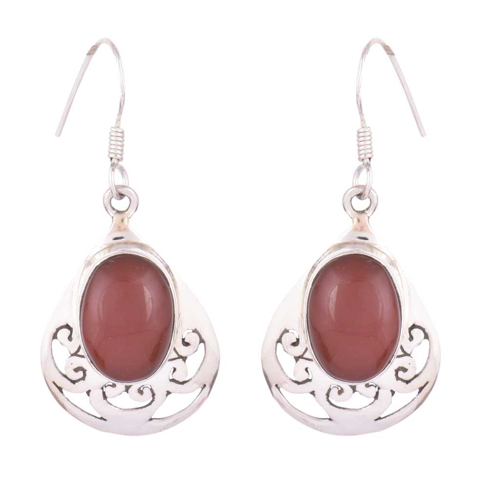 Earrings next to a scale to illustrate the size of Agate Drop Earrings.