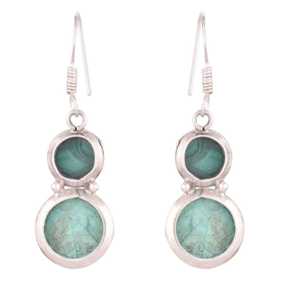 Pair of Round Dangle Earrings displayed on a neutral background for a clear view.