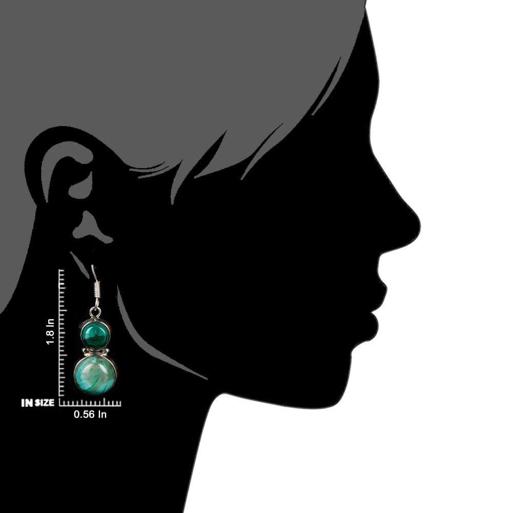 Detailed view of the clasp and back of the Round Dangle Earrings earrings.