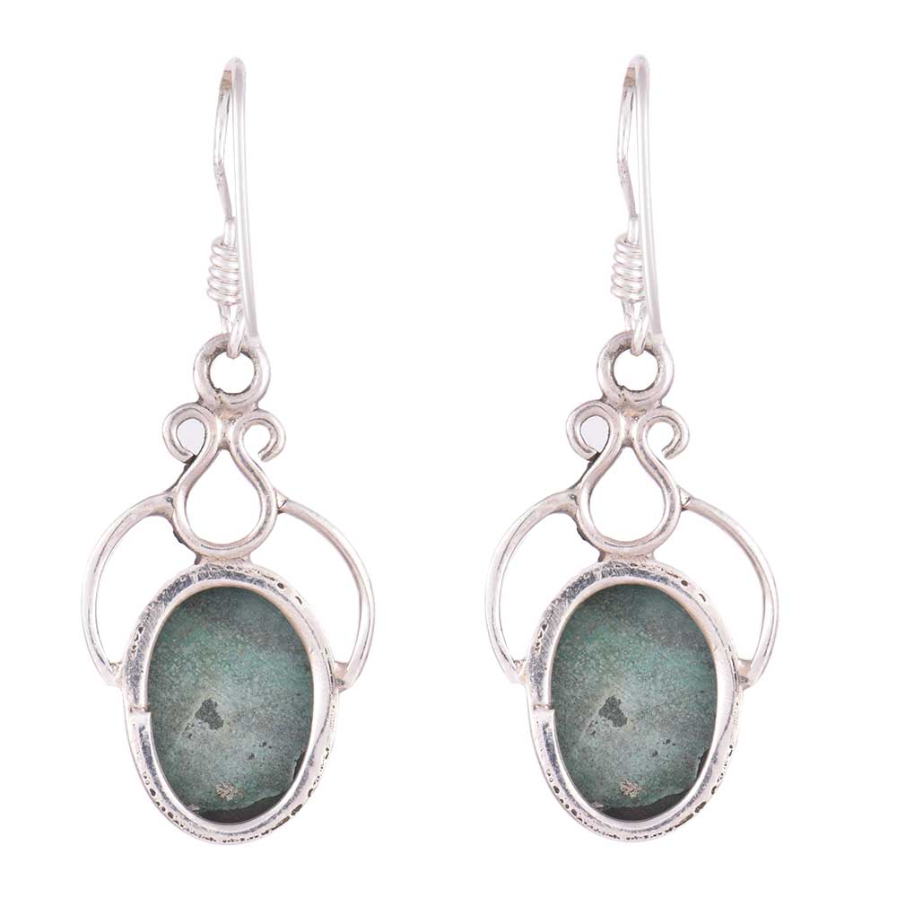 Pair of Oval Dangle Earrings displayed on a neutral background for a clear view.