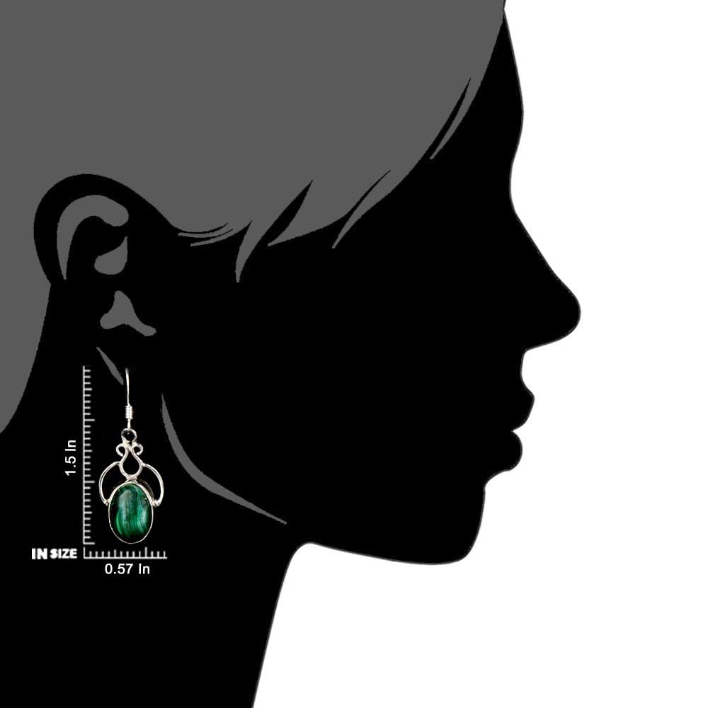 Detailed view of the clasp and back of the Oval Dangle Earrings earrings.