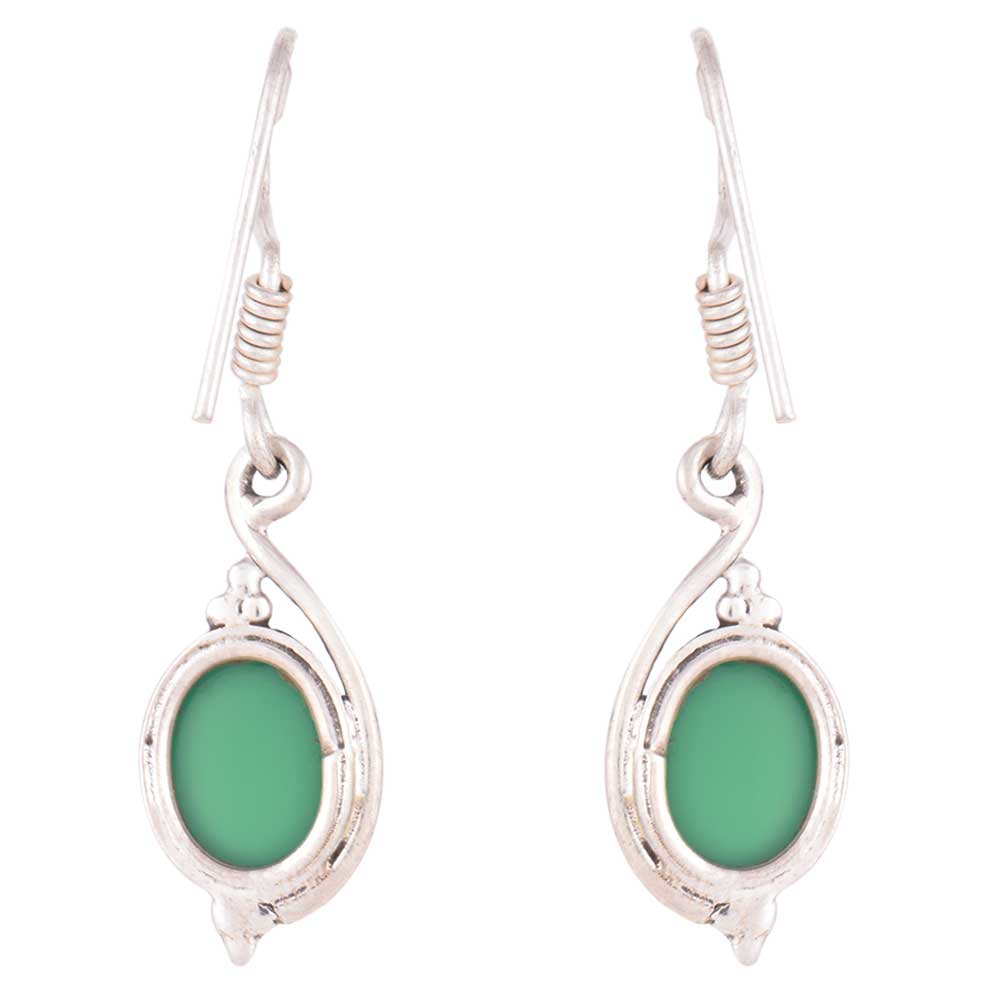 Pair of Agate Oval Earrings displayed on a neutral background for a clear view.