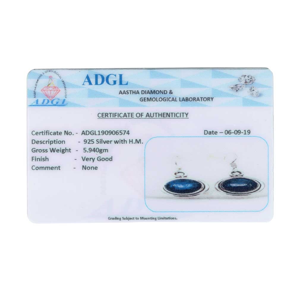 Detailed view of the clasp and back of the Lapis Round Earrings earrings.