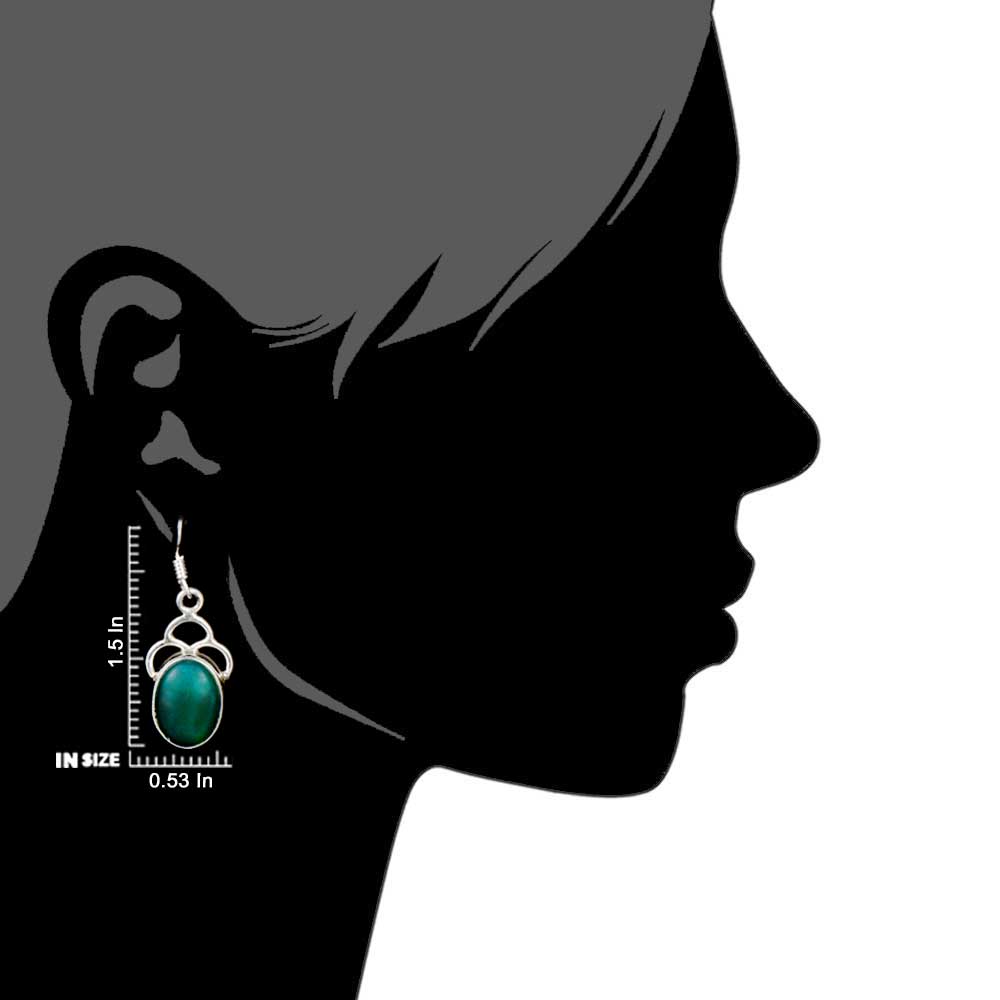 Earrings next to a scale to illustrate the size of Agate Earrings.