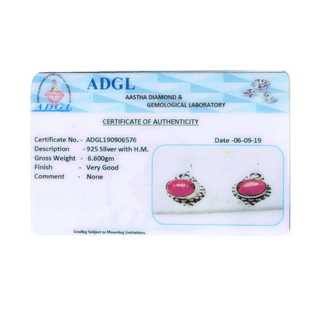 92.5 Sterling Silver earrings with coral, expertly crafted for quiet luxury.