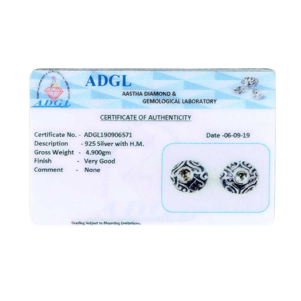 92.5 Sterling Silver stud earrings with enamel stone fashion, hand-finished for quiet luxury.