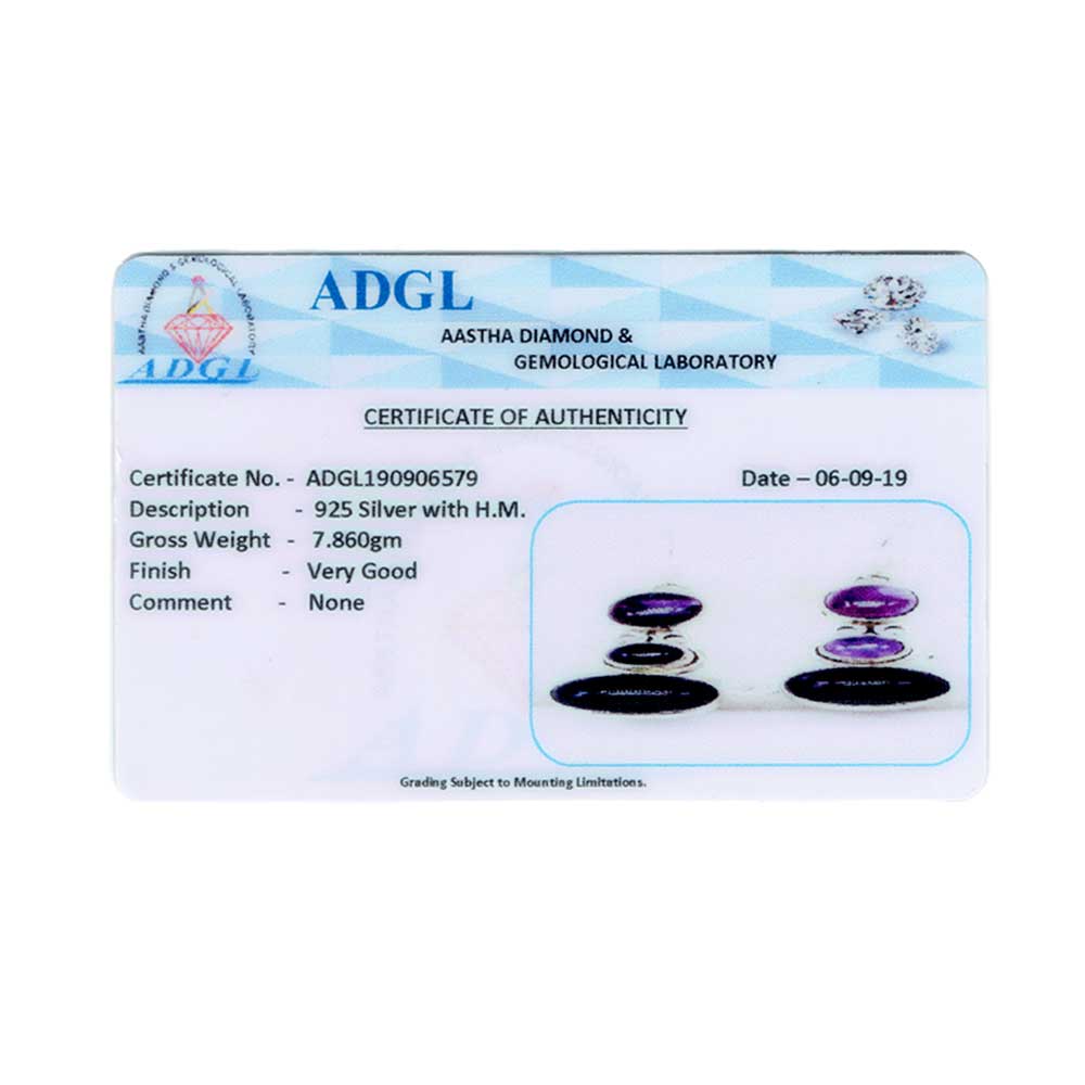 92.5 Sterling Silver dangle earrings with amethyst, slow crafted for quiet luxury.