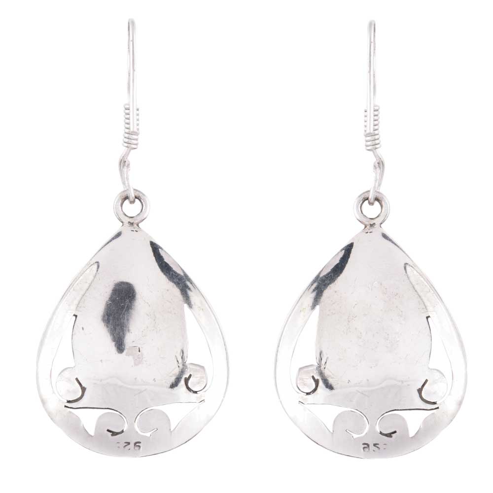 Pair of Turquoise Oval Earrings displayed on a neutral background for a clear view.