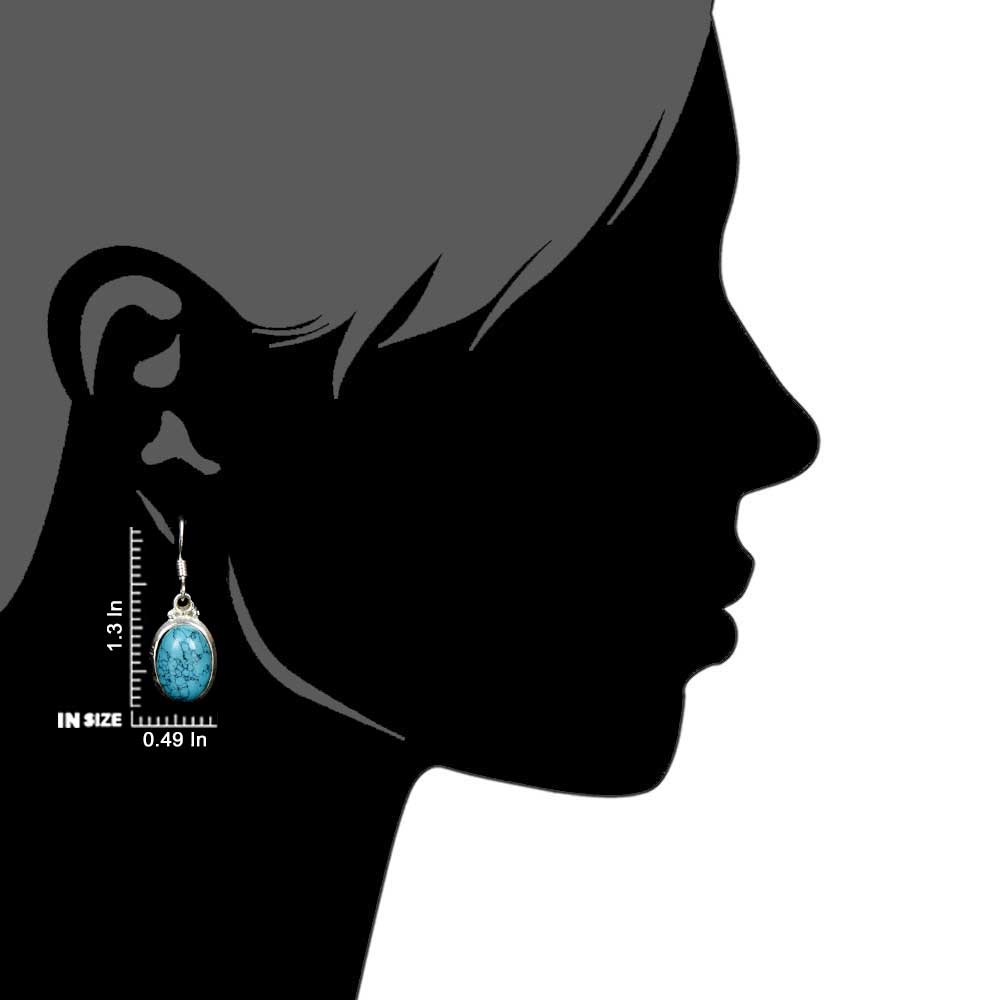 Detailed view of the clasp and back of the Turquoise Teardrop Earrings earrings.