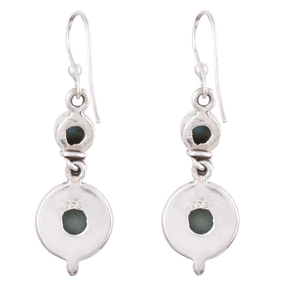 Pair of Turquoise Earrings displayed on a neutral background for a clear view.
