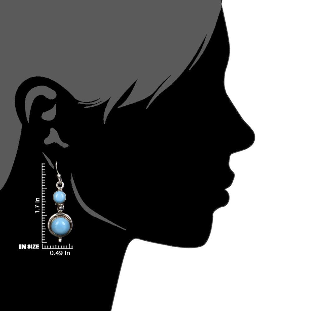 Detailed view of the clasp and back of the Turquoise Earrings earrings.