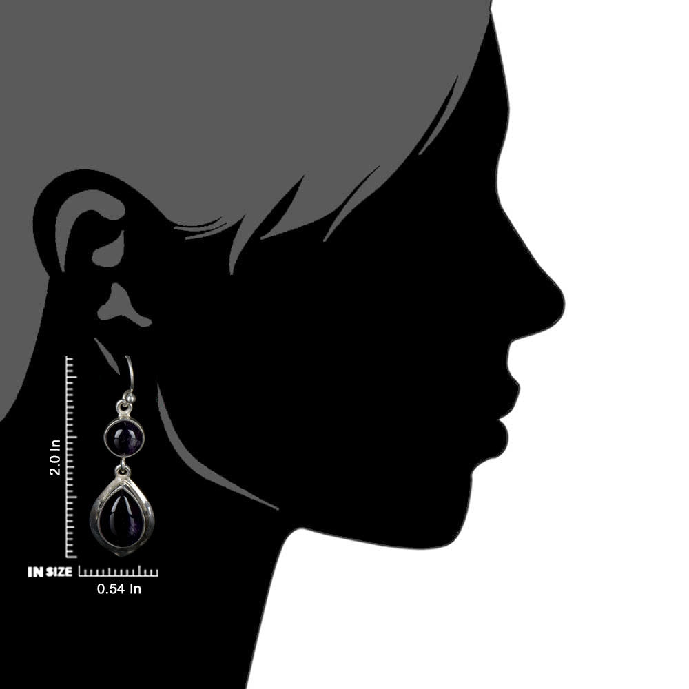 92.5 Sterling Silver drop earrings with amethyst, artisan-made for quiet luxury.