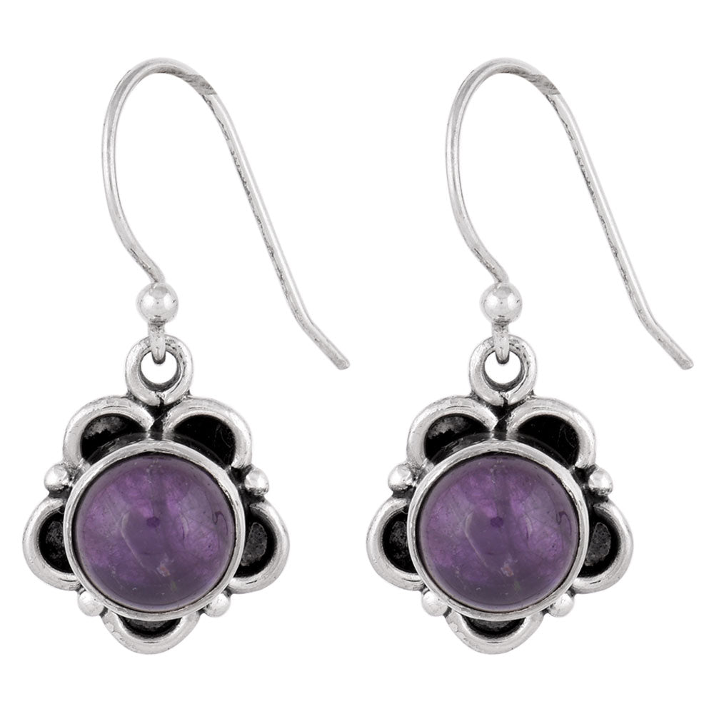 Flower earrings with five petals in 92.5 Sterling Silver, handcrafted and inspired by godna tattoos.