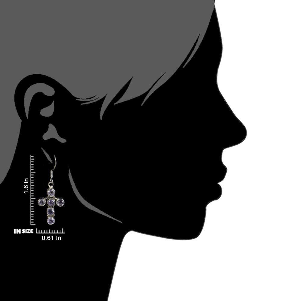 92.5 Sterling Silver dangle earrings with amethyst, skillfully made for quiet luxury.