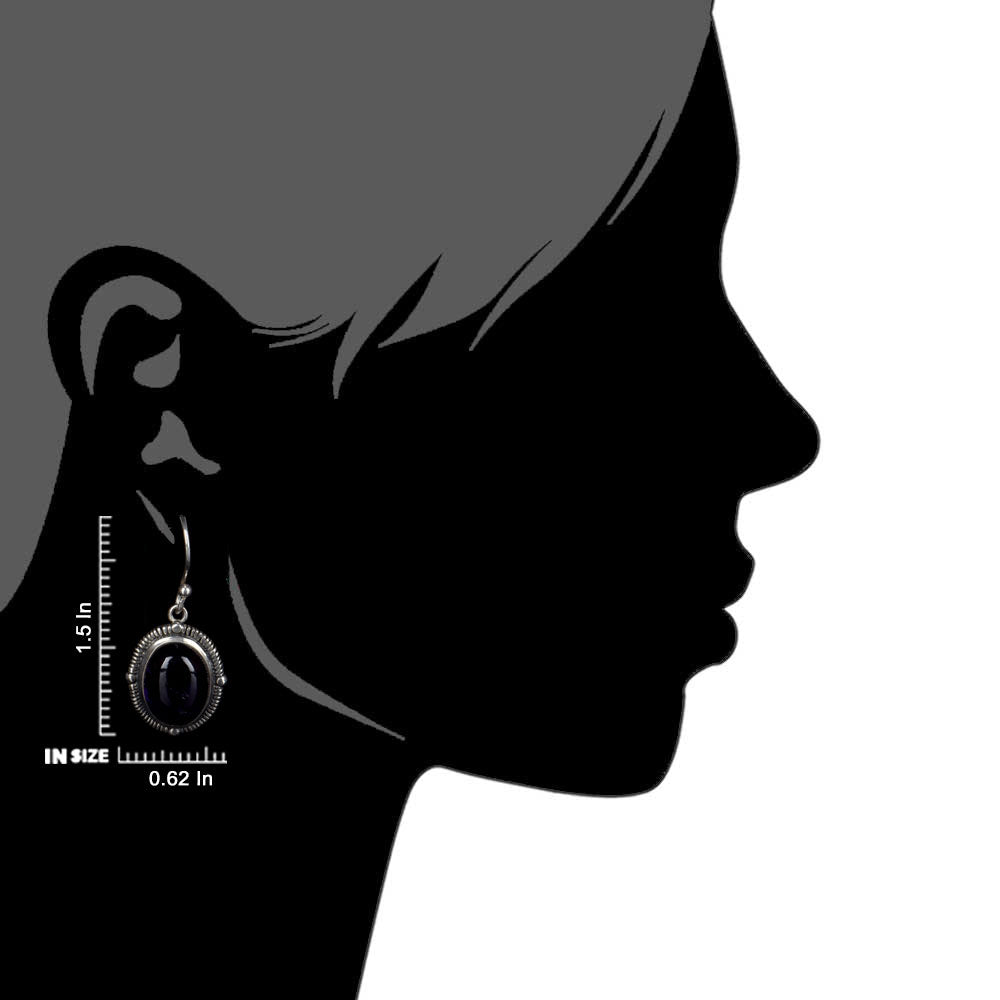 92.5 Sterling Silver oval earrings with amethyst, expertly crafted for quiet luxury.