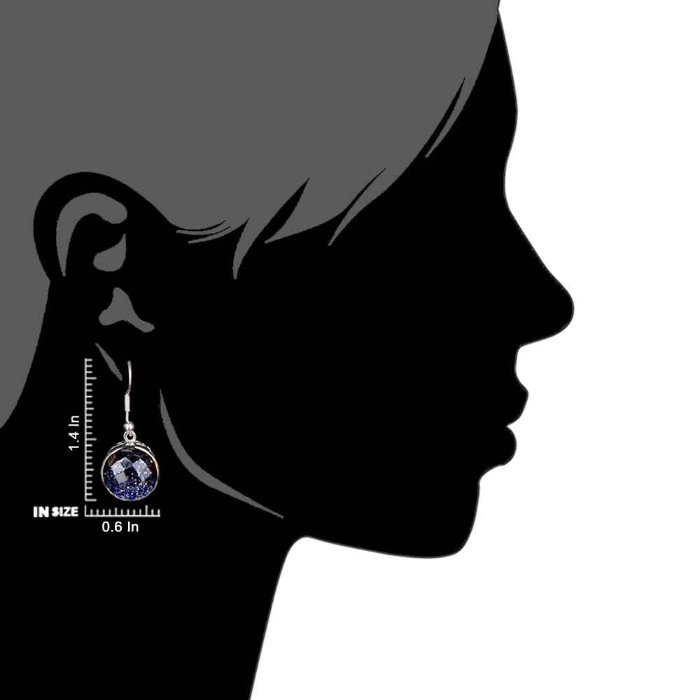 92.5 Sterling Silver earrings with faceted blue goldstone, handmade for quiet luxury.