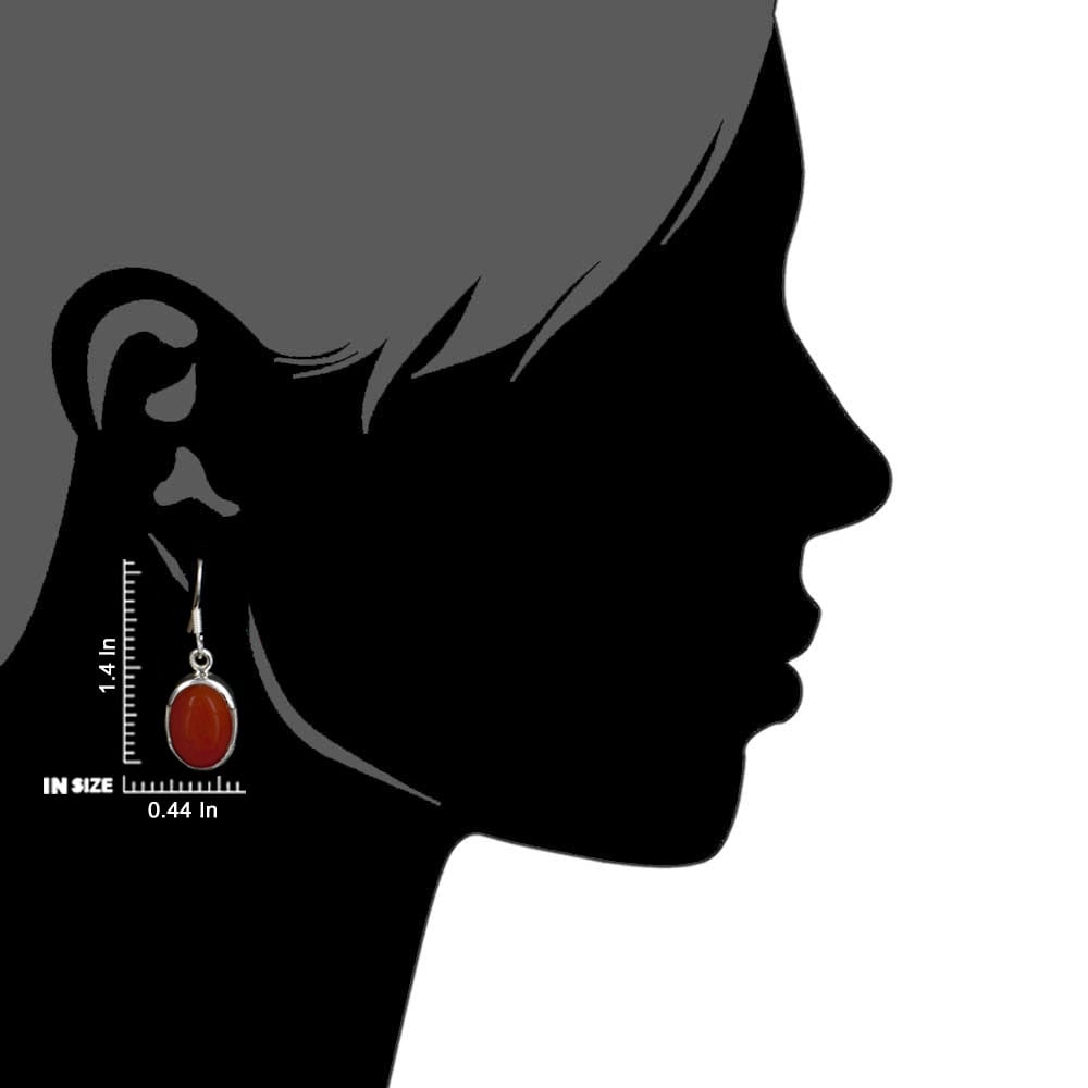 Side profile of handcrafted oval earrings