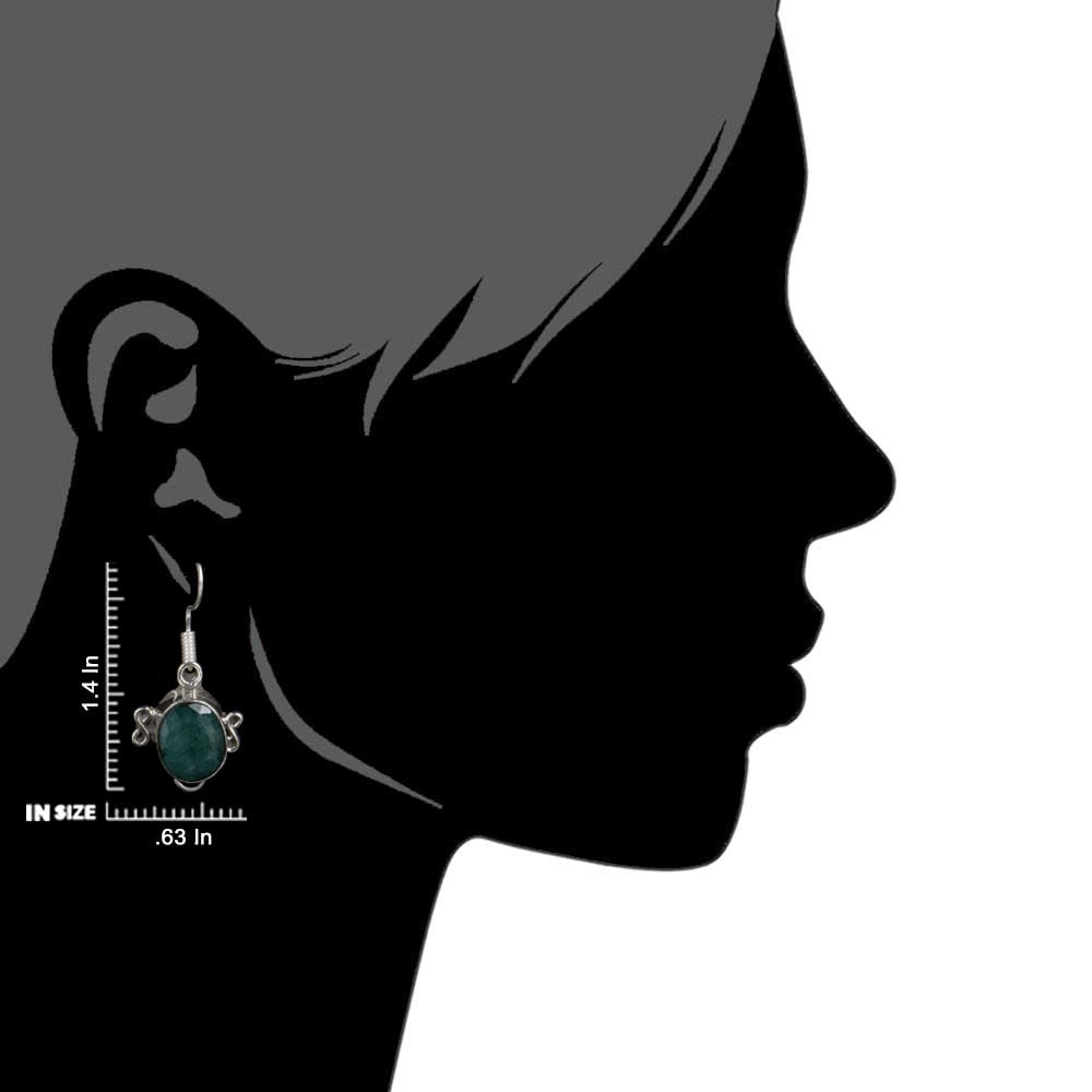 Side profile of handcrafted jade earrings