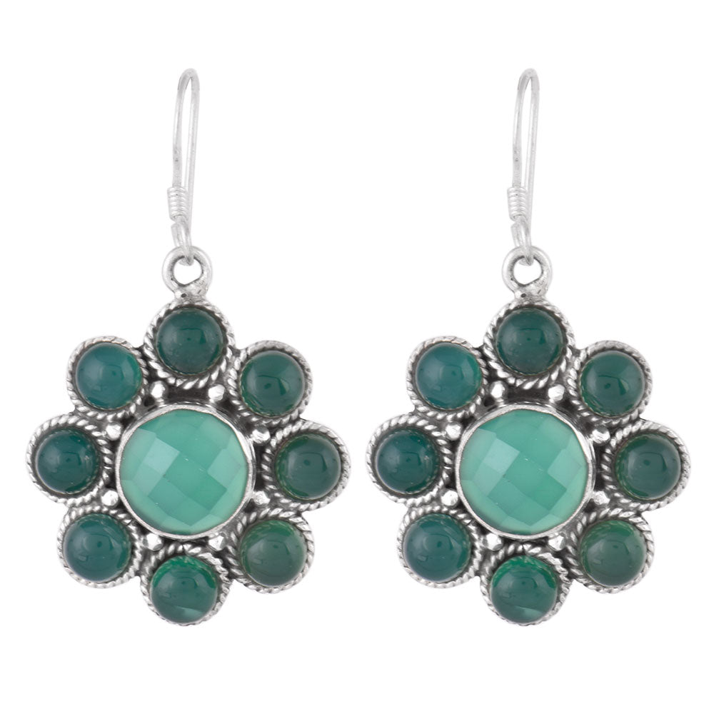 Side profile of Onyx Earrings showing Onyx setting in 92.5 Sterling Silver