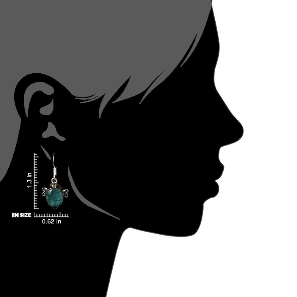 Pair of Jade Earrings highlighting Jade and textured silver