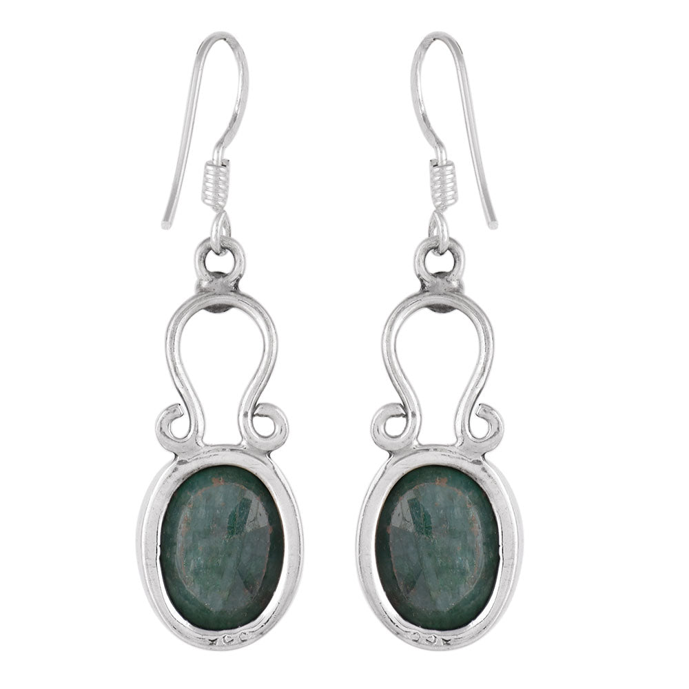 Close up of Malachite stone set in sterling silver drop