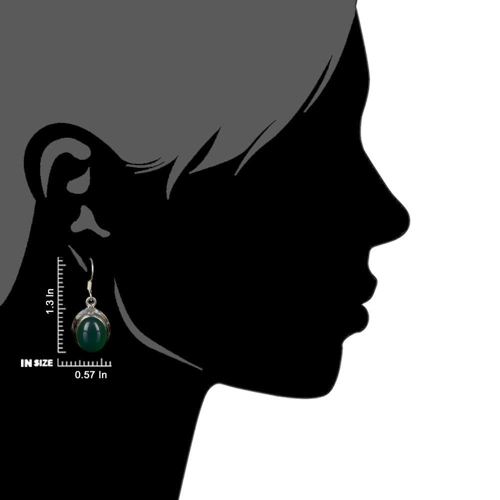 Pair of Onyx Round Earrings highlighting Onyx and textured silver