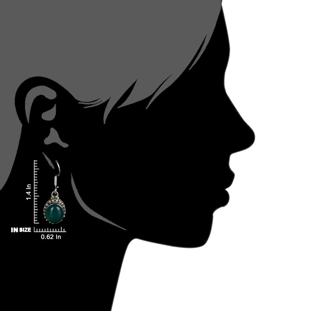 Pair of Topaz & Malachite Earrings highlighting Topaz & Malachite and textured silver