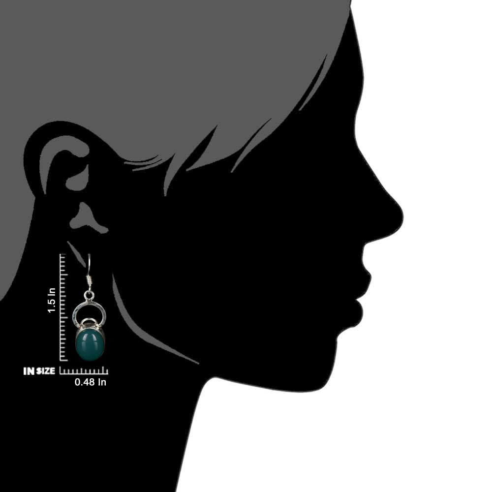 Pair of Earings Chryoprase Single Drop Earrings highlighting Chryoprase and textured silver