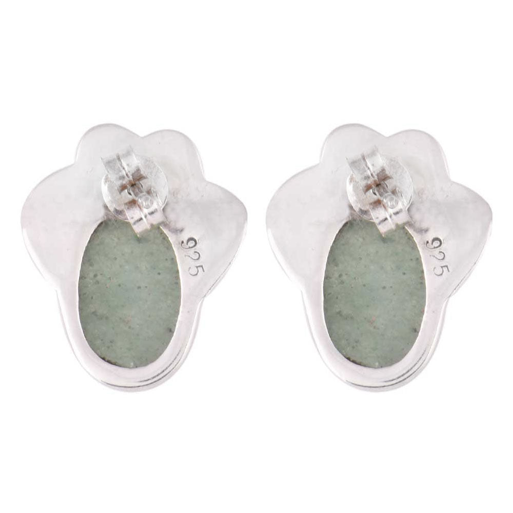 Close up of Eventurine stone set in sterling silver drop