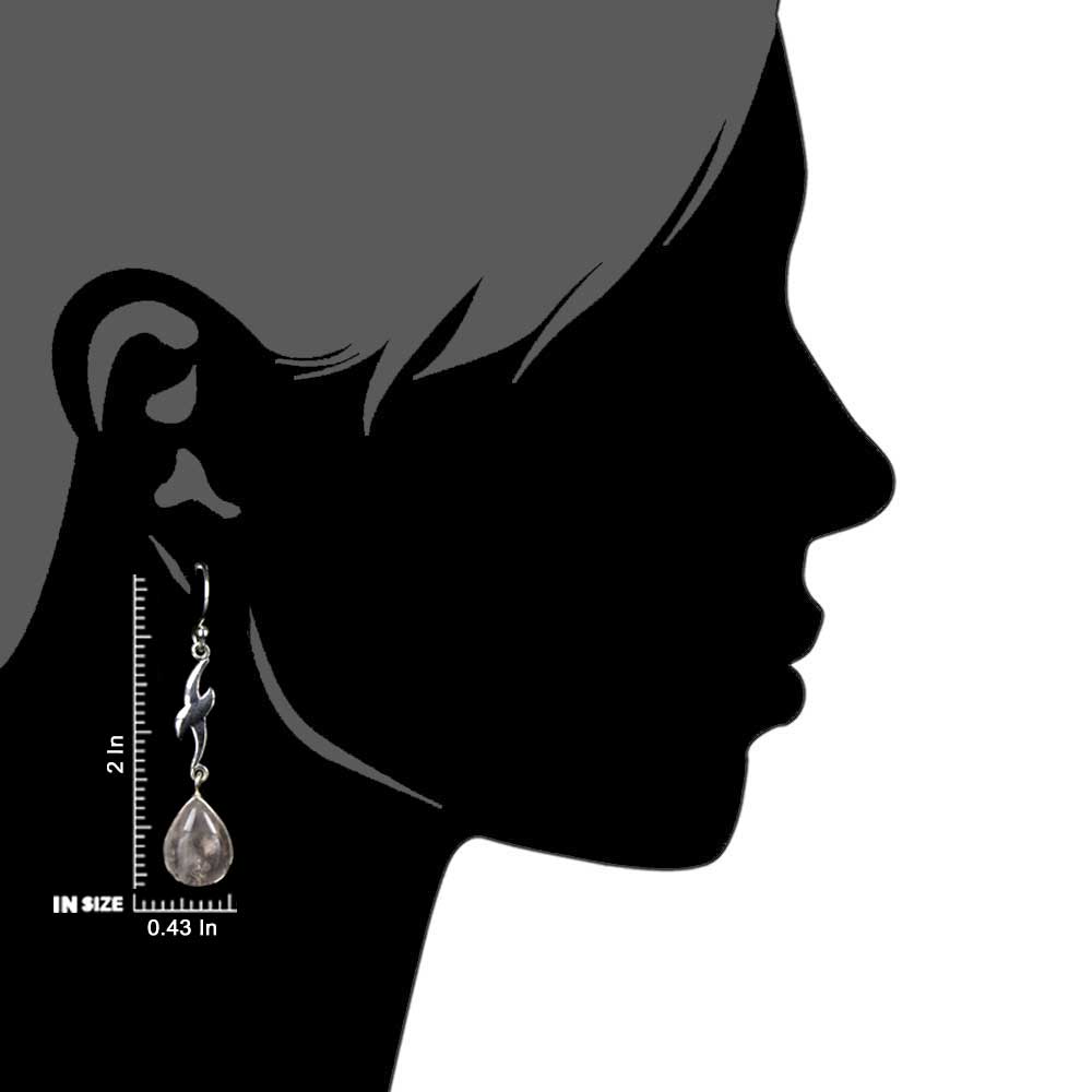 Pair of Rose Quartz Dangle Earrings highlighting Rose Quartz and textured silver