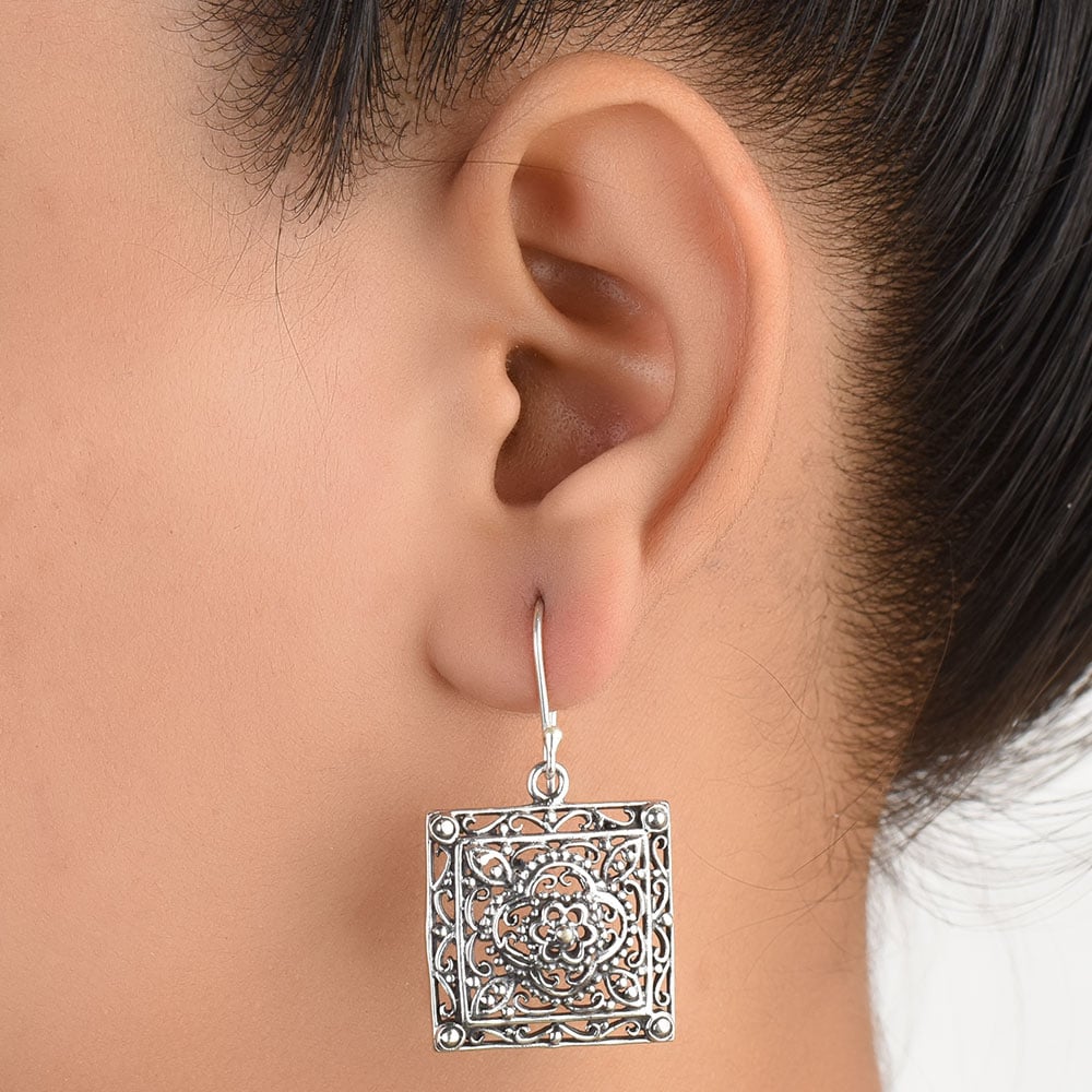 classic geometric symmetry symbol earrings in 92.5 Sterling Silver