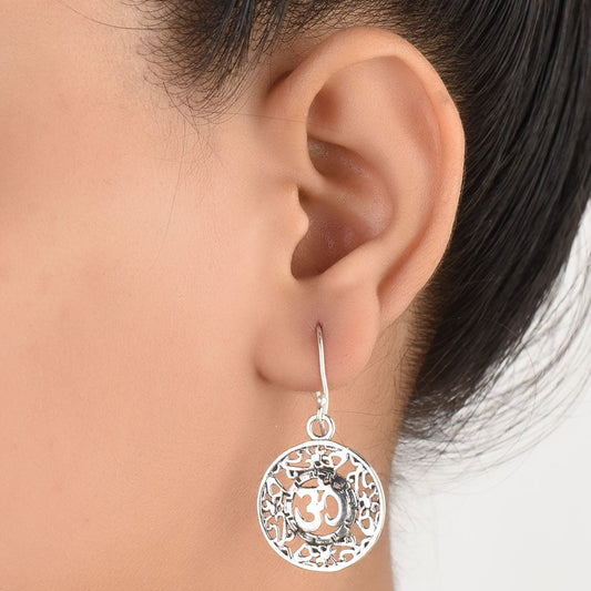 elegant circular motifs motif earrings in 92.5 Sterling Silver