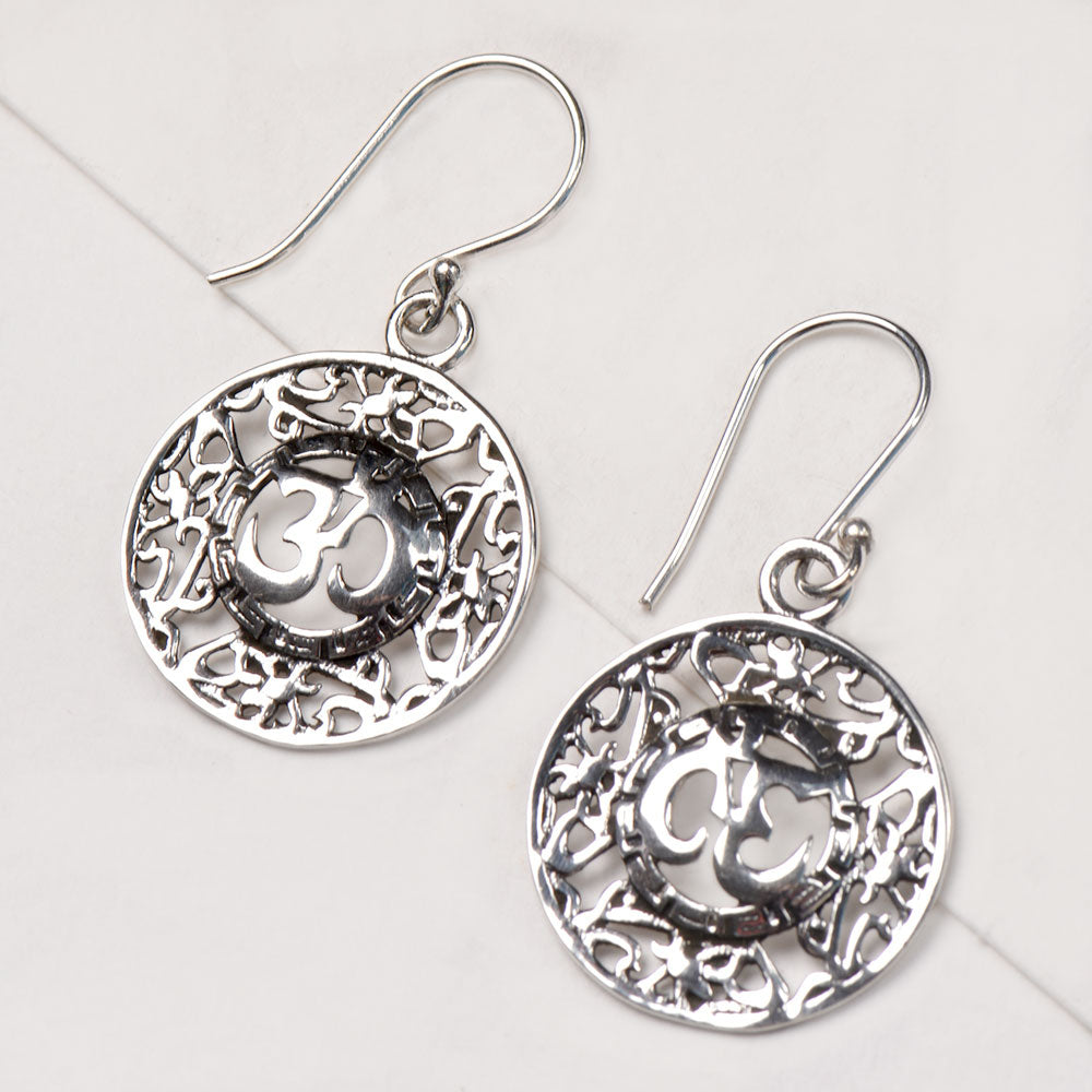 heritage circular motifs pattern earrings in 92.5 Sterling Silver