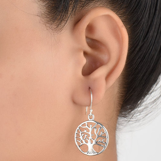 handmade circular motifs motif earrings in 92.5 Sterling Silver