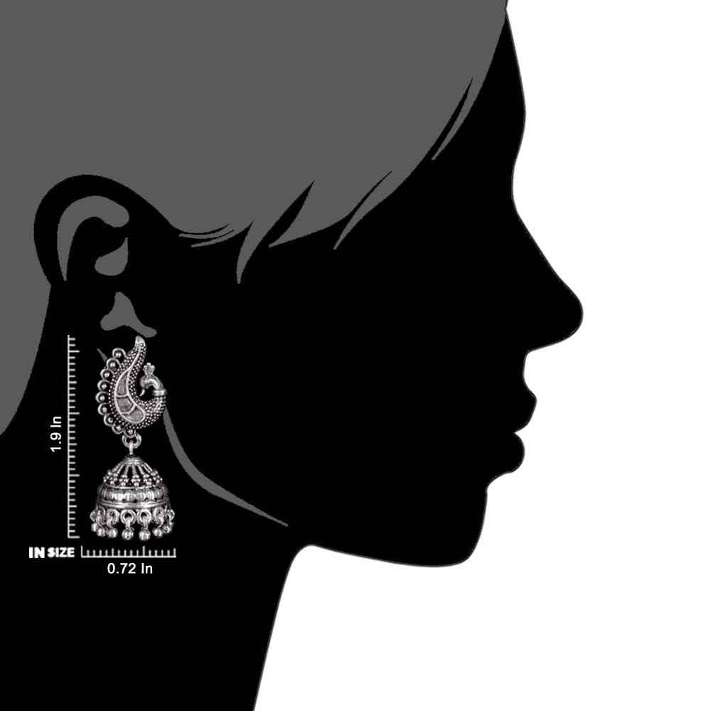 Artisanal finish on Peacock 92.5 Sterling Silver earrings