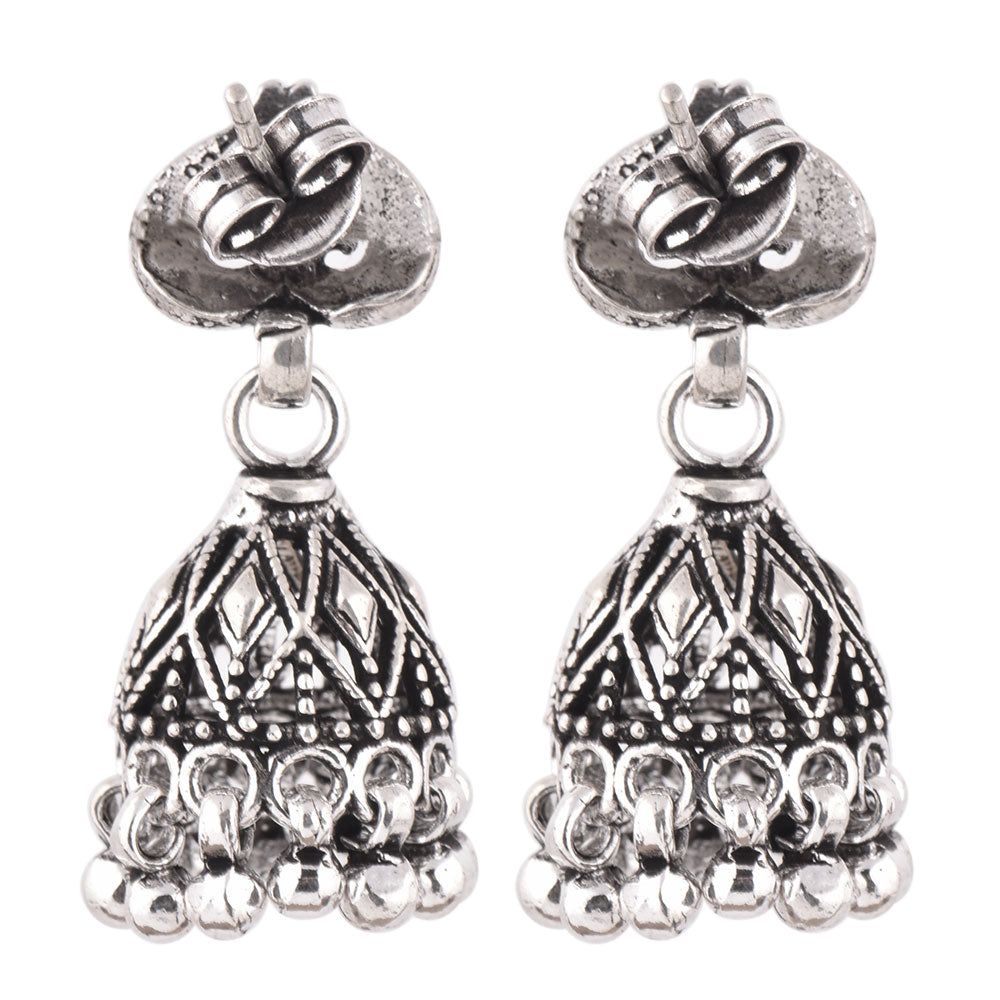 jhumki earrings with paisley curve crafted in 925 sterling silver