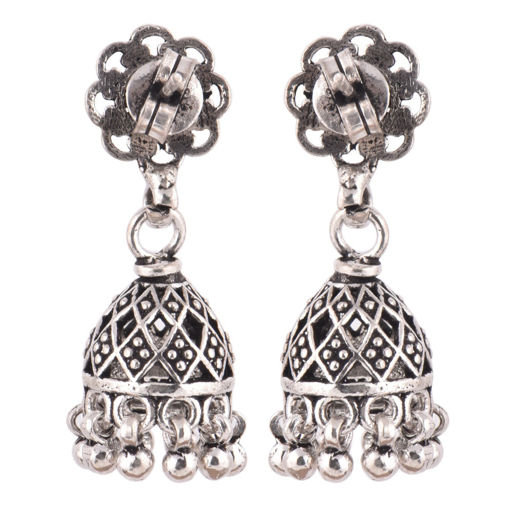 jhumki earrings with paisley curve crafted in 925 sterling silver