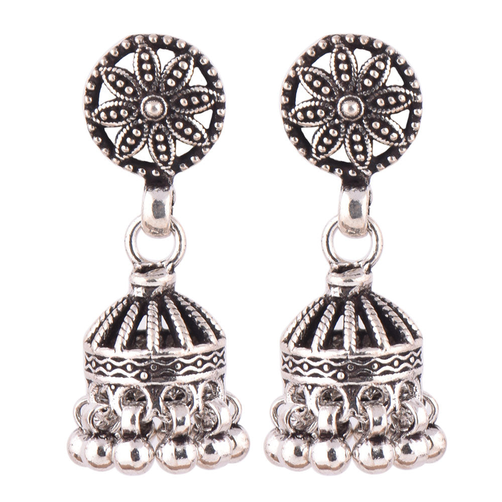 handcrafted chandelier earrings featuring crescent-inspired detailing, set in 925 sterling silver