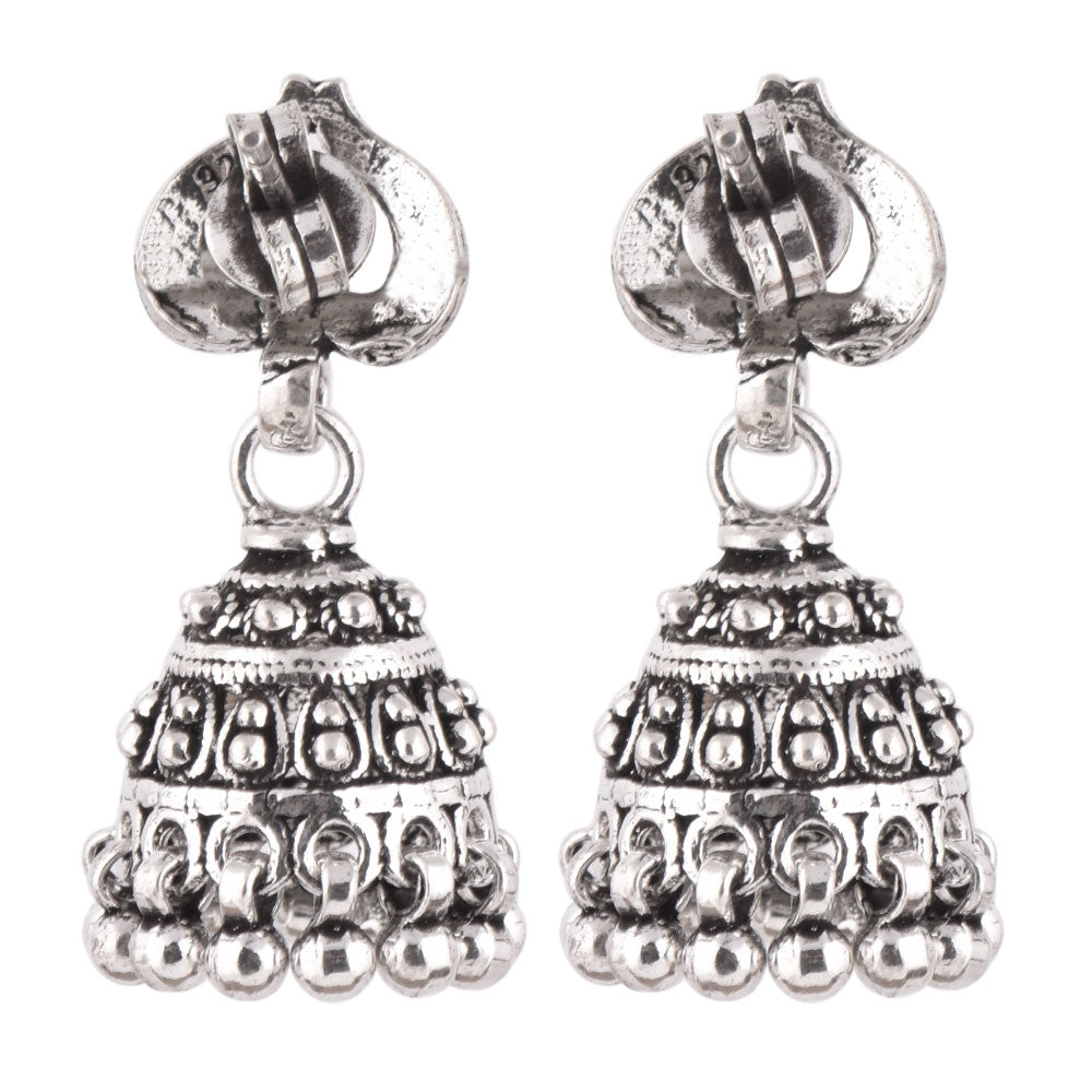 jhumki earrings with handcrafted detailing crafted in 925 sterling silver